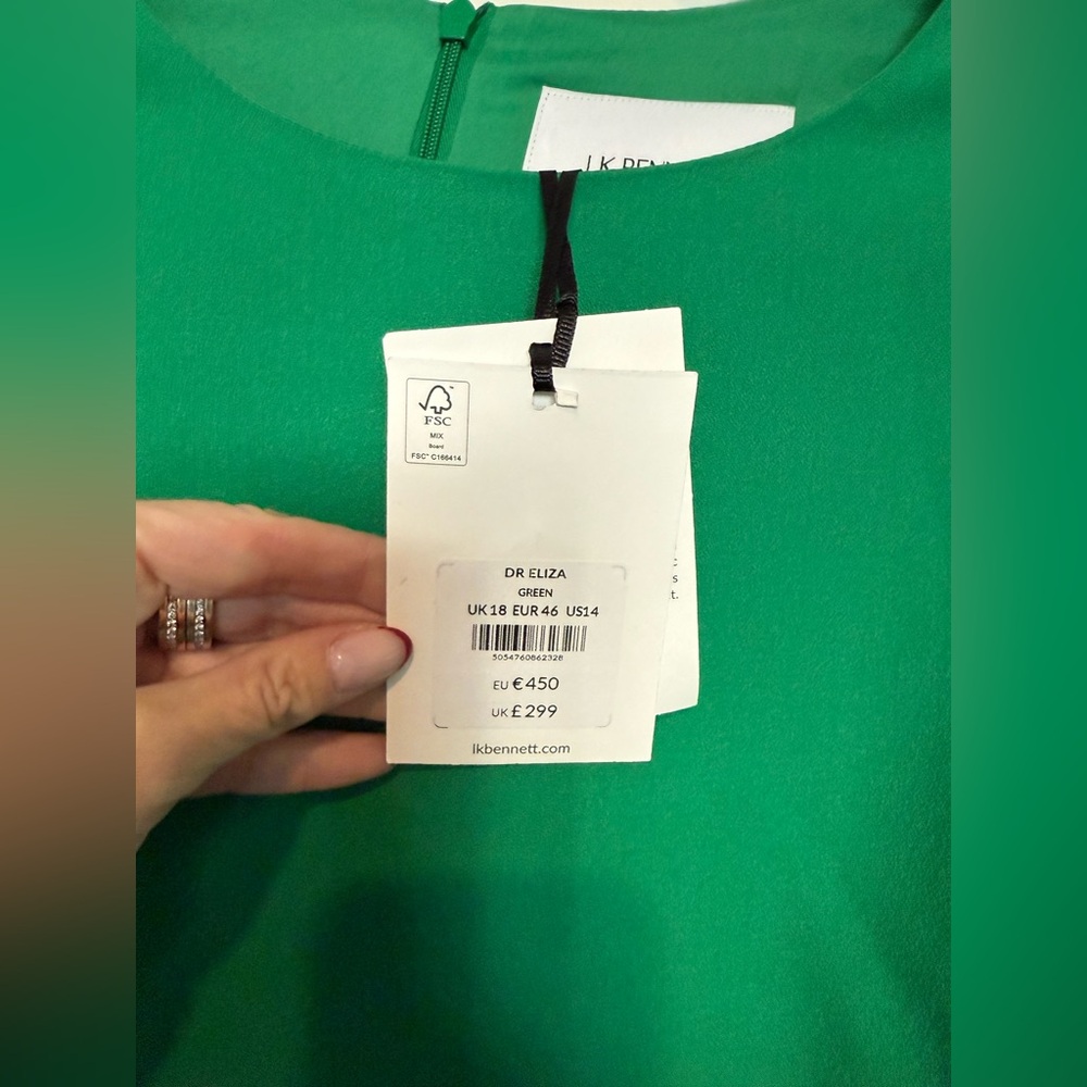 LK BENNETT Dr Eliza Dress in Green Size 14 US New With Tags - Picture 4 of 11